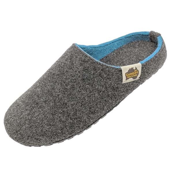 Gumbies Outback Slippers Charcoal/Turquise